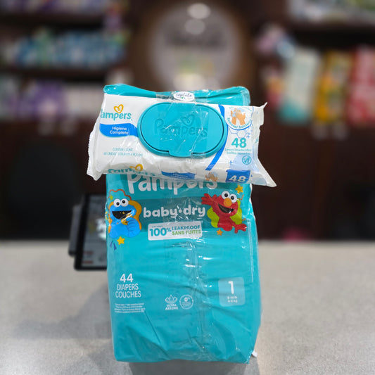 Pañales, jumbo pack, Pampers Babydry + 1 wipes GRATIS