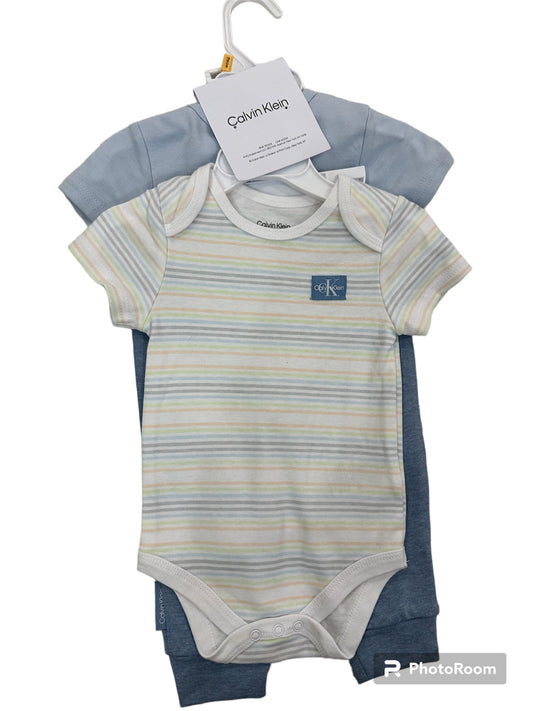 Calvin Klein set de 3 onesies azul cielo