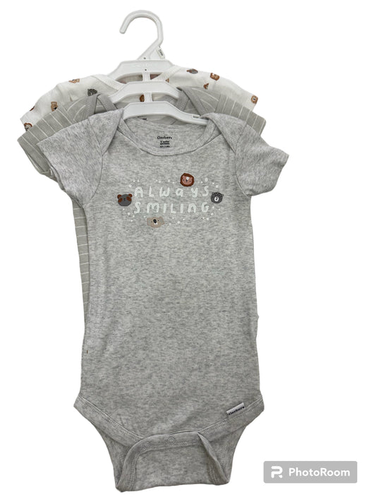 Gerber Set de 3 Onesies Animales del Zoo Gris