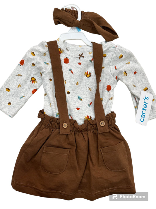 Carter's set onesies + falda marron