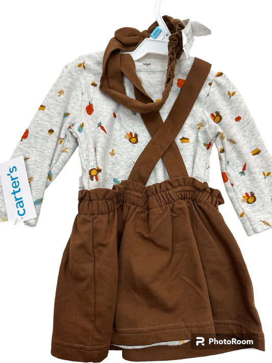Set de Onesie y Falda Marrón, Carter's